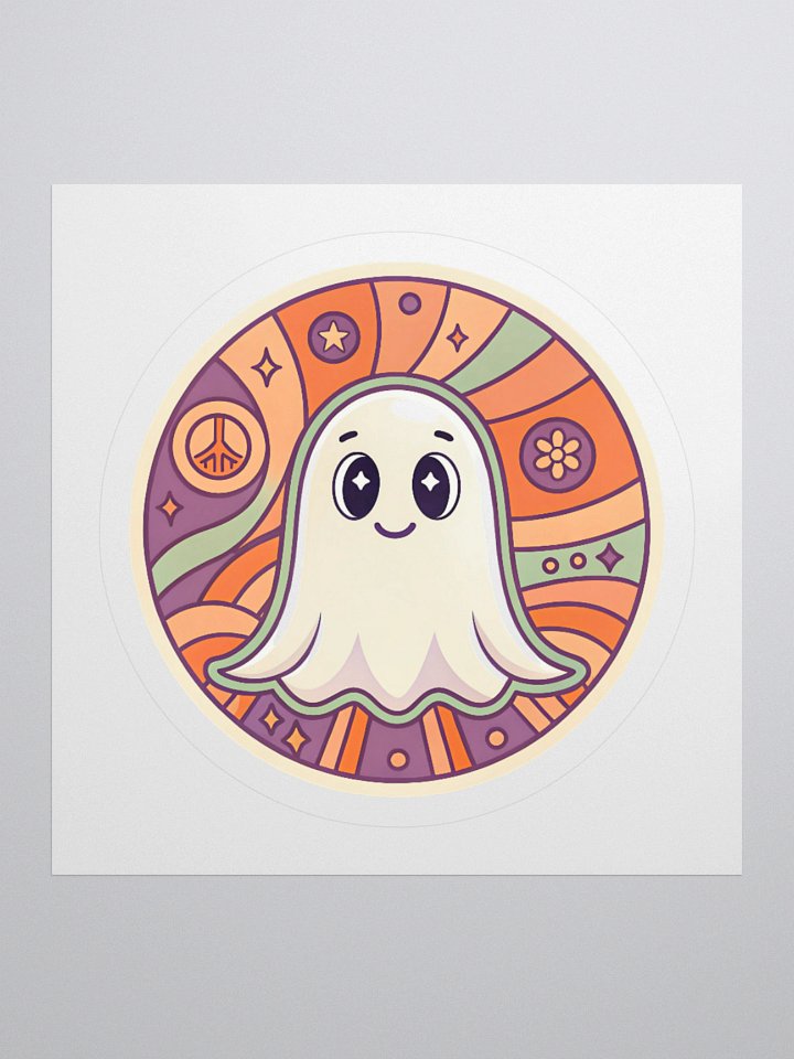 Psychedelic Ghost Kiss Cut Sticker product image (1)