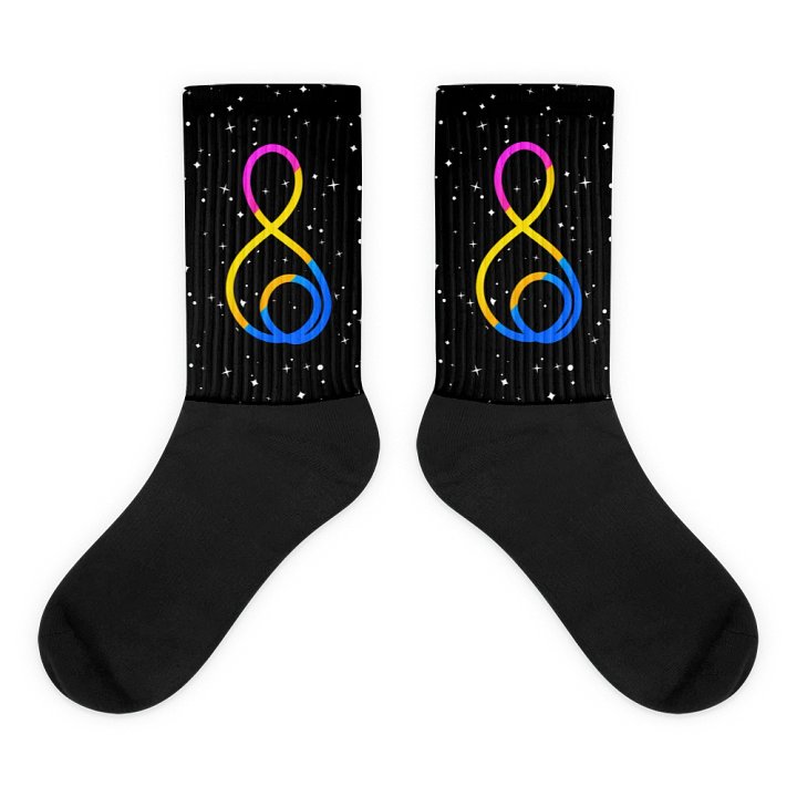 Treble Clef (Pansexual) - Black Foot Sublimated Socks product image (1)