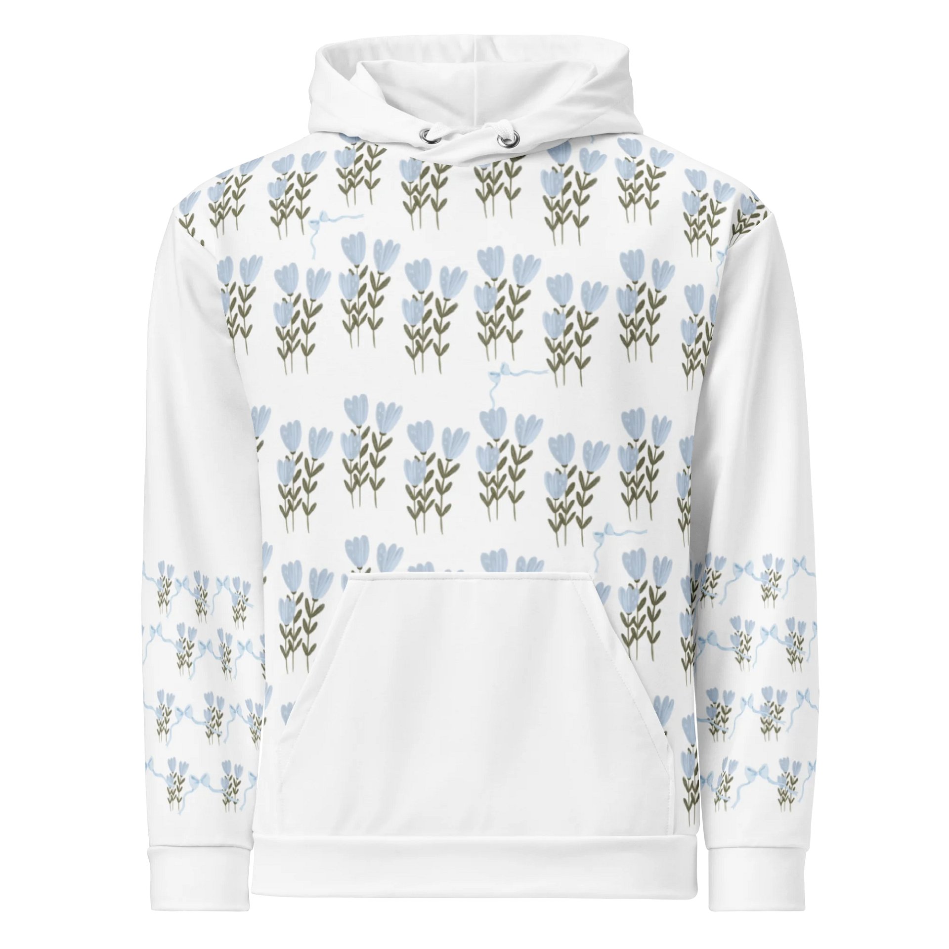 Snowdrops and Bows - Winter Fashion White Hoodie product image (4)