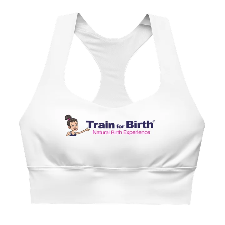 Train for Birth® Longline White Sports Bra product image (1)