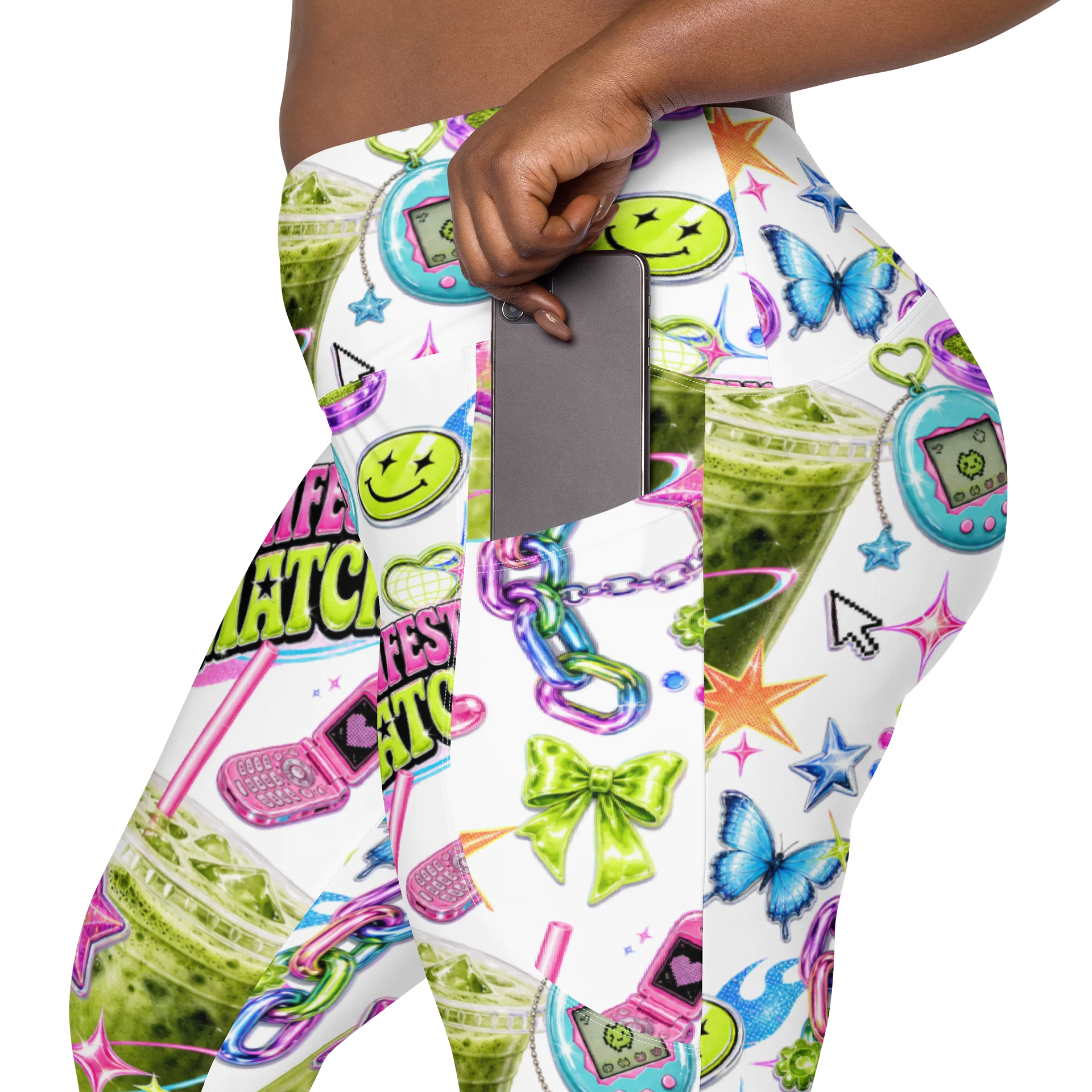 Manifesting Matcha Y2K Crossover Leggings product image (7)