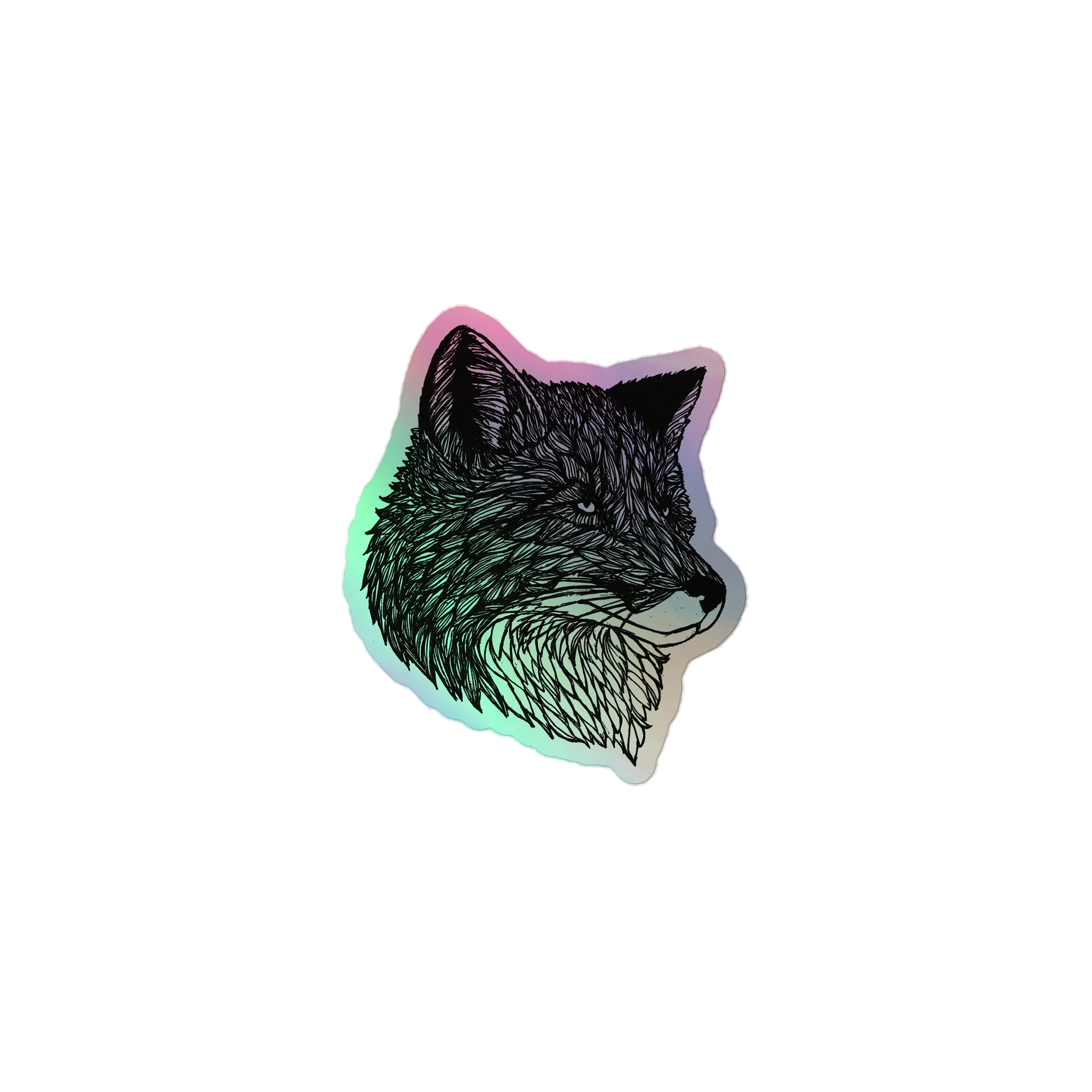 Fox Head Holographic Sticker product image (1)