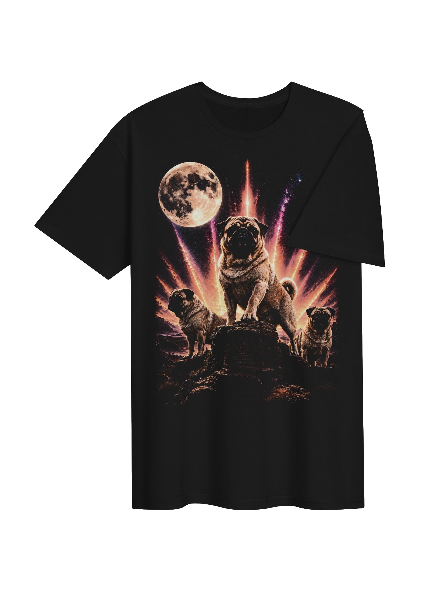 Pug Howling Moon Tshirt | Unexpected Legends Shirt product image (3)