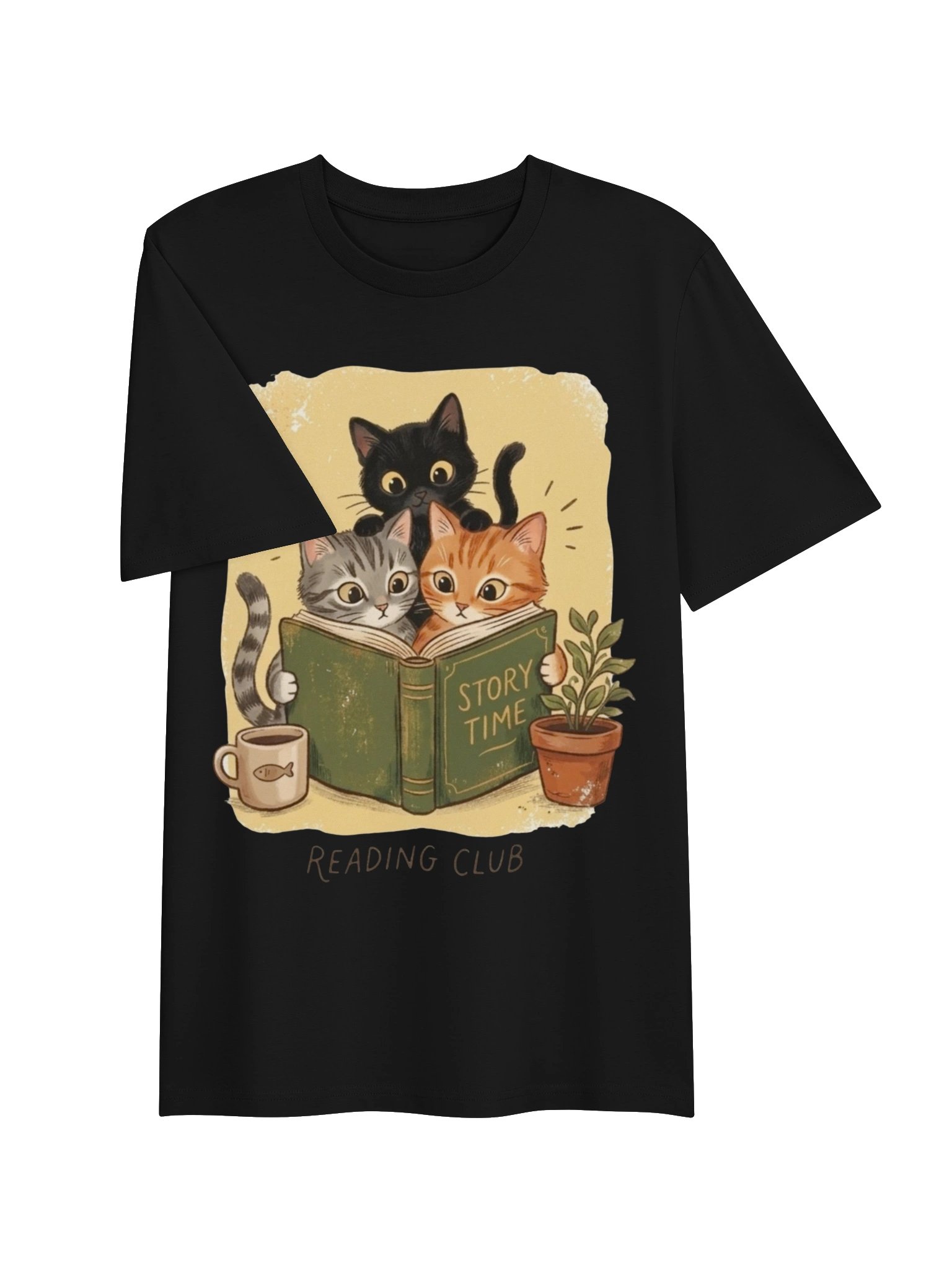 Vintage Cozy Cat Reading Club T-Shirt 📚🐱 product image (13)