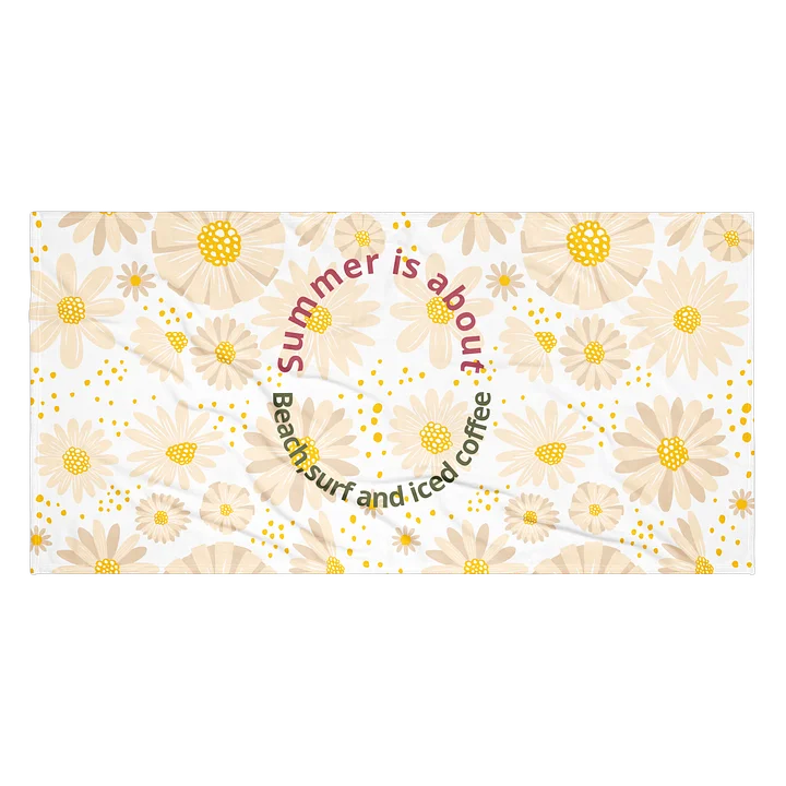 Summer Beach Surf & Iced Coffee Floral Beach Towel product image (2)