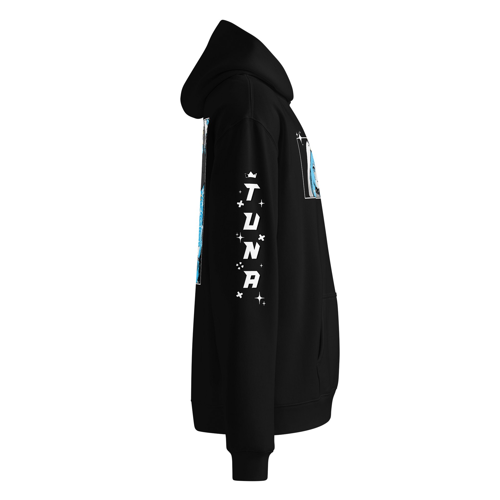 Black & Blue Hoodie Oversized Premium Unisex product image (2)