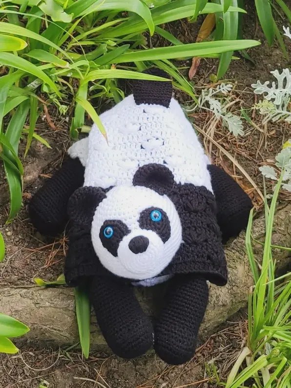 Jungle Panda Crochet Baby Blanket PATTERN - Amigurumi Toy Lovey PDF Pattern - Crafting Happiness product image (1)