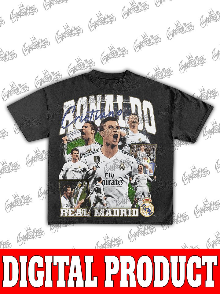 Cristiano Ronaldo Real Madrid Vintage Soccer Bootleg Graphic product image (1)
