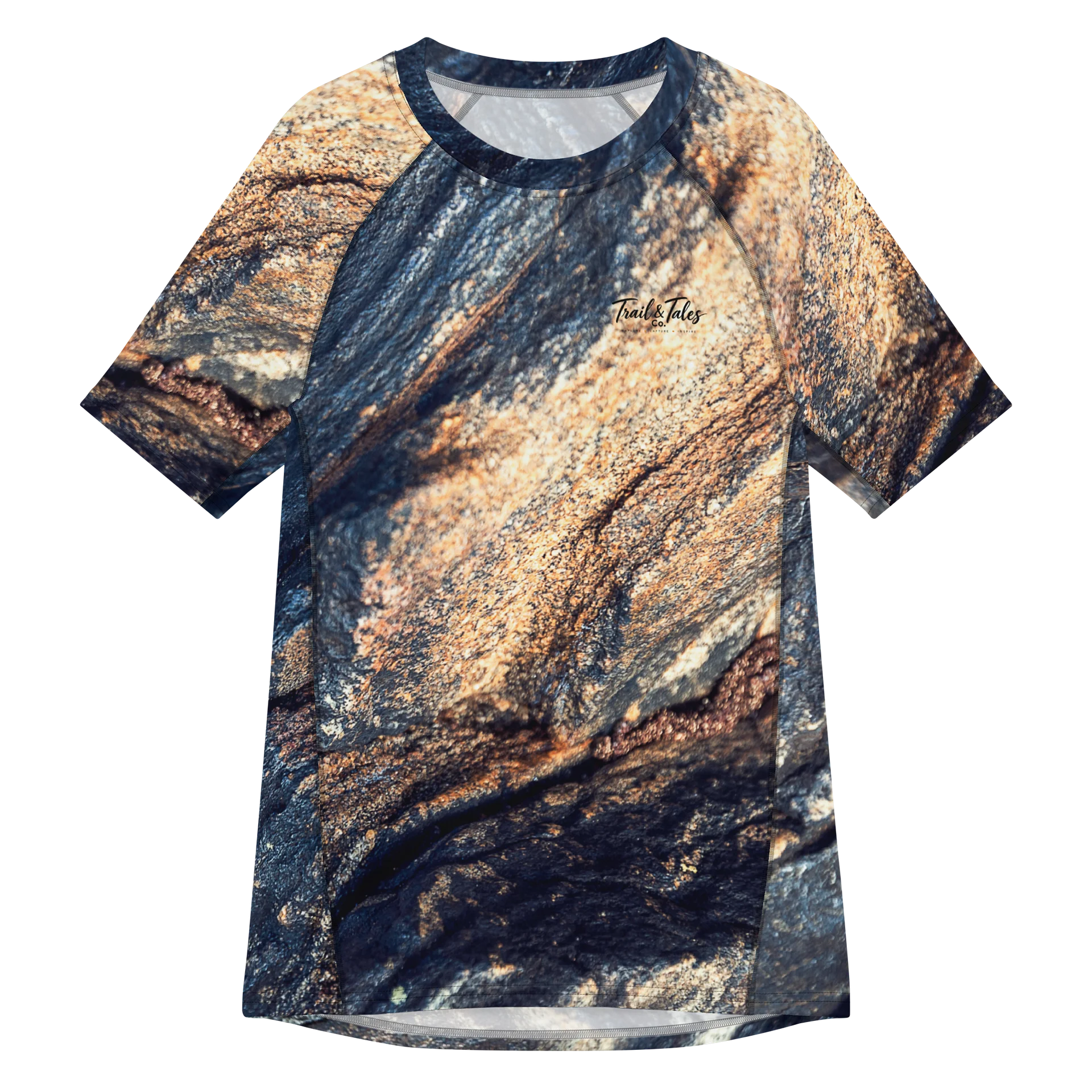 Obsidian Vein All-Over Print Men's Recycled Short Sleeve Rash Guard product image (1)