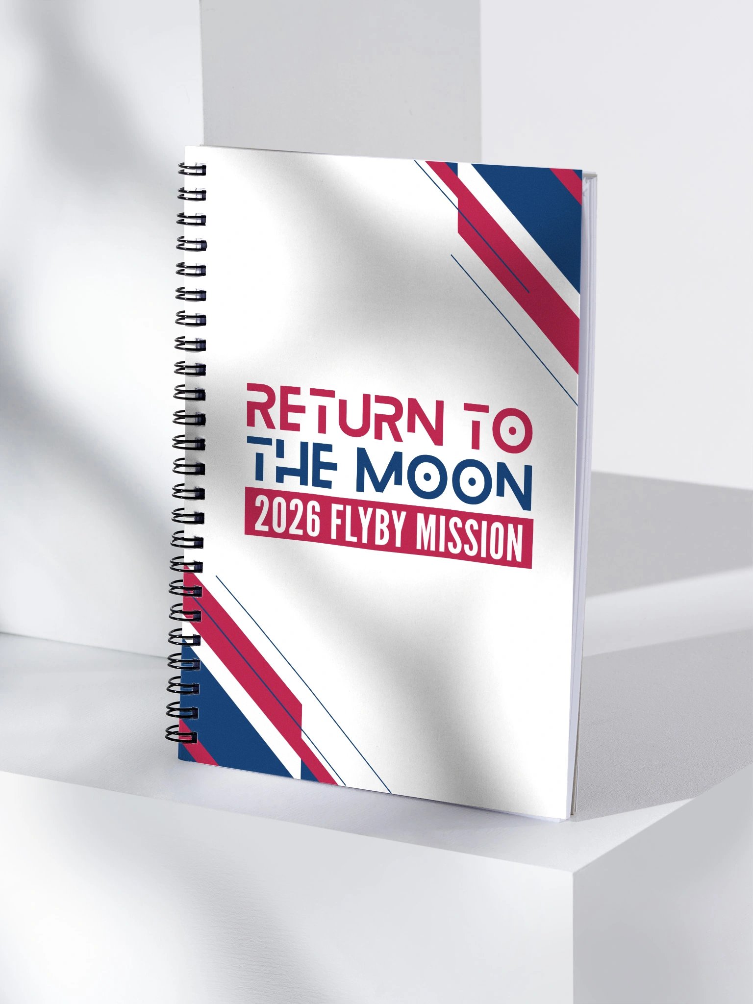 Mission to the Moon Journal April 1 2026, Space Notebook USA Astronaut Design Spiral Journal product image (4)