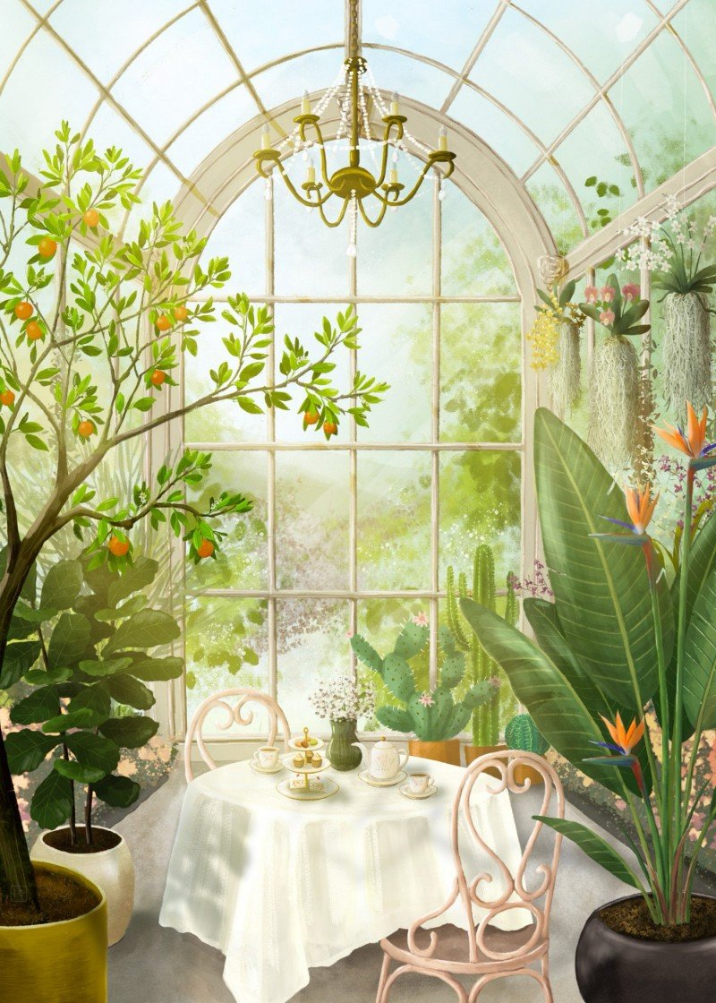 Afternoon Tea in the Conservatory Art Print product image (1)