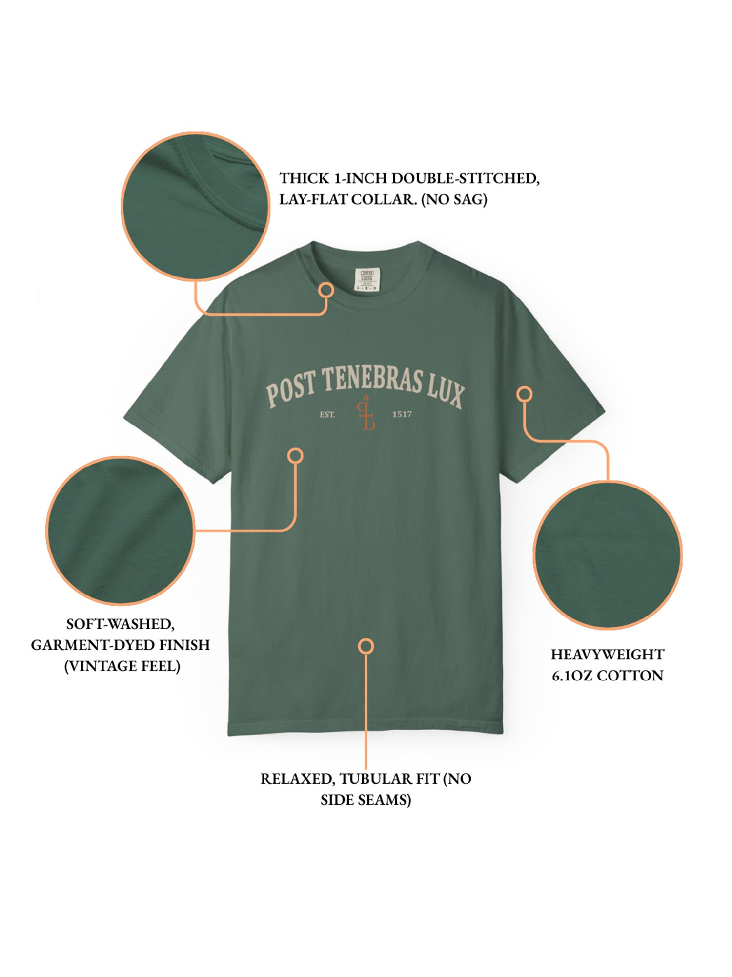 Post Tenebras Lux 1517 Tee | Heavyweight product image (3)