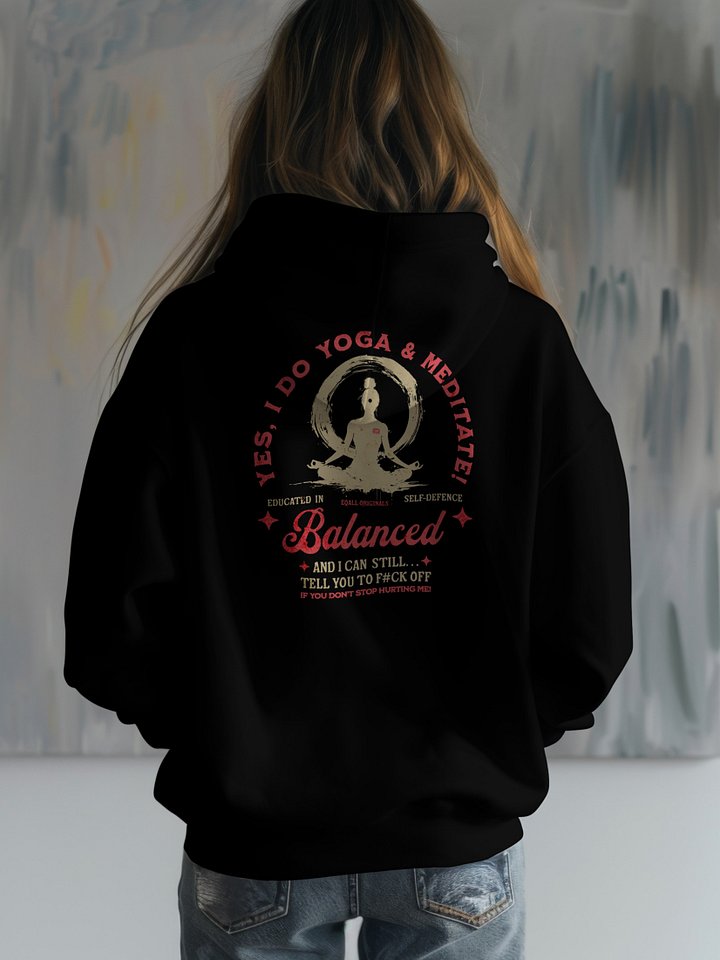 Yes I Do Yoga and Meditate_Self-Defence Bella R3CVR.i Unisex Hoodie_EQALL® Originals_Pink / Cyclamen product image (21)