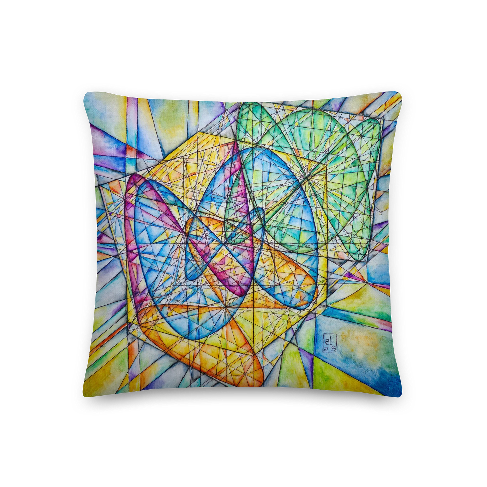 Circles to Lines and Lissajous Trilogy - Mathematical Art Pillow product image (2)