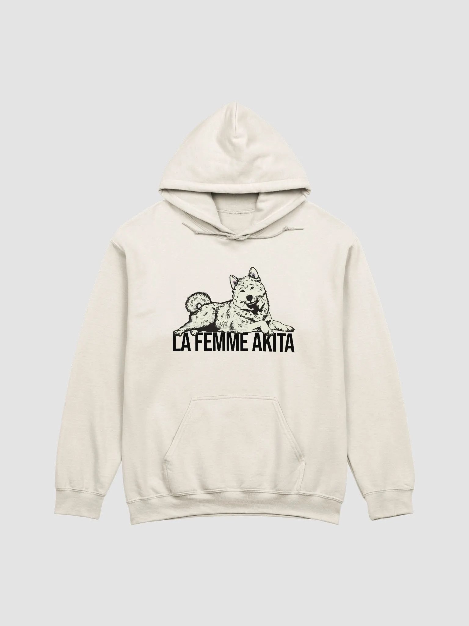 La Femme Akita Hooded Sweatshirt of an Akita Inu (White) | Funny Hoodie for Akita Paw-rents product image (1)