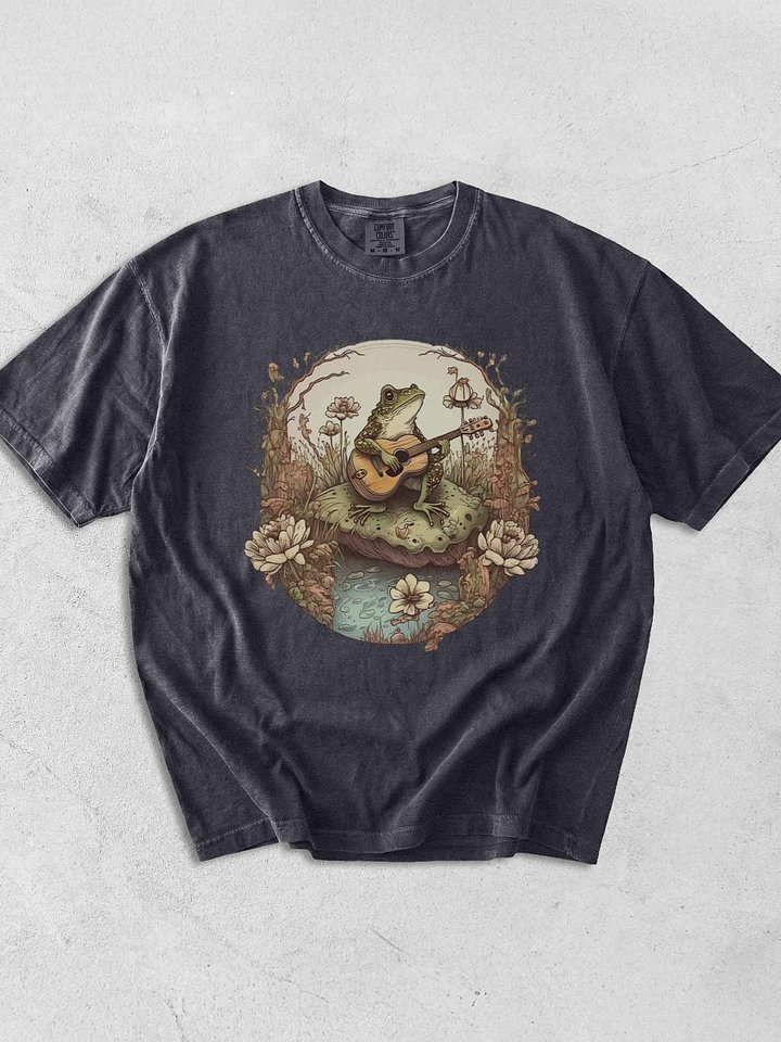 Frog Playing Guitar Shirt – Whimsical Cottagecore Woodland Graphic Tee product image (1)