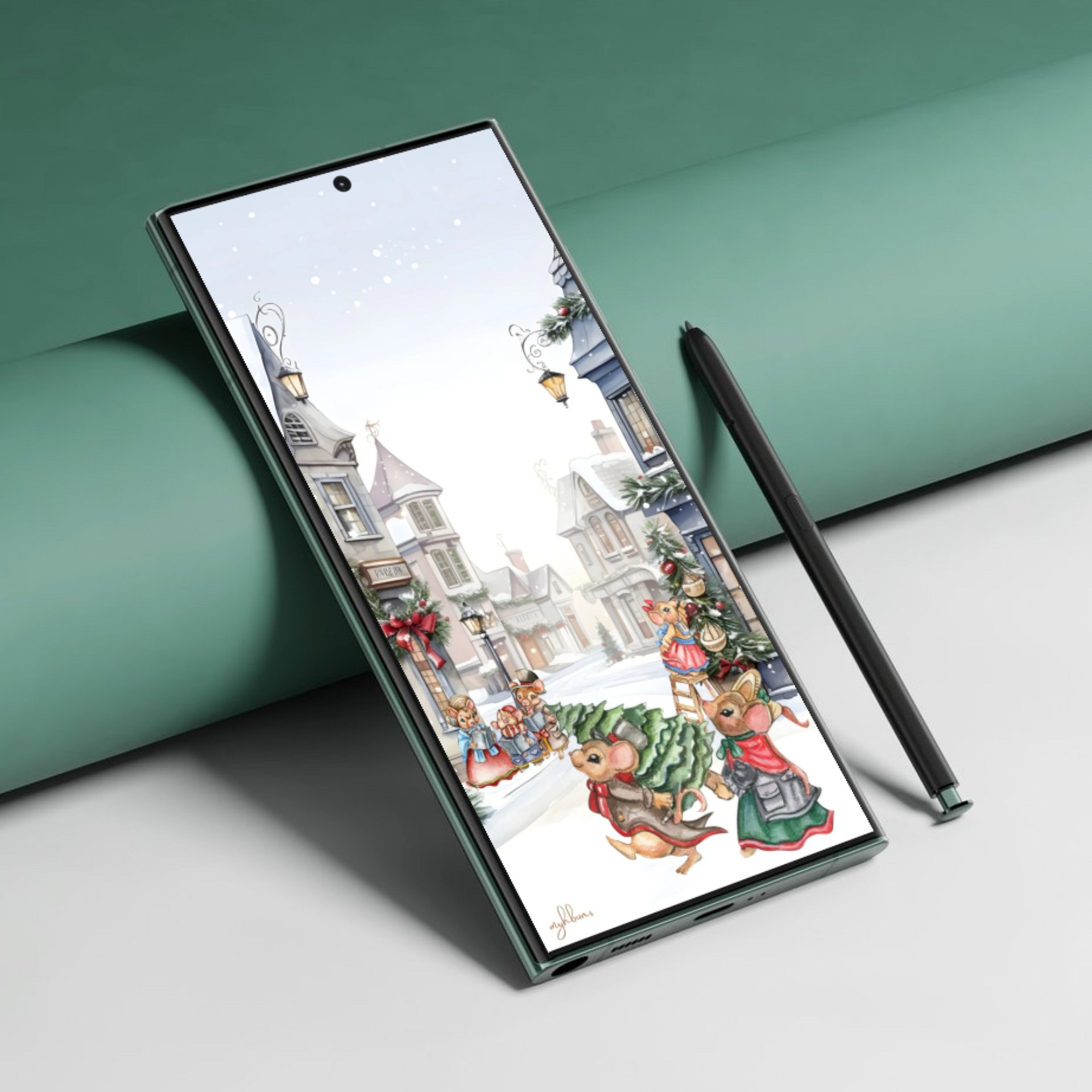 Prelude to Christmas Smartphone Digital Wallpaper | Festive Holiday Phone Background | Instant Download product image (3)