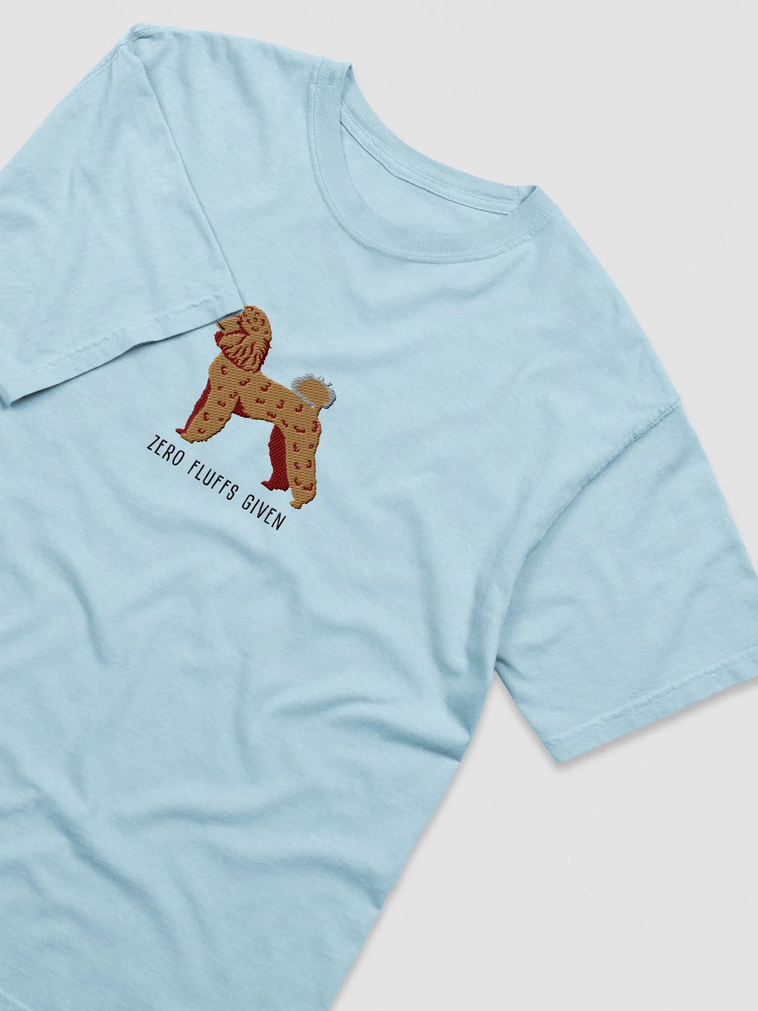 Zero Fluffs Given T-Shirt(Embroidered) of a Miniature Poodle(Tan) product image (6)