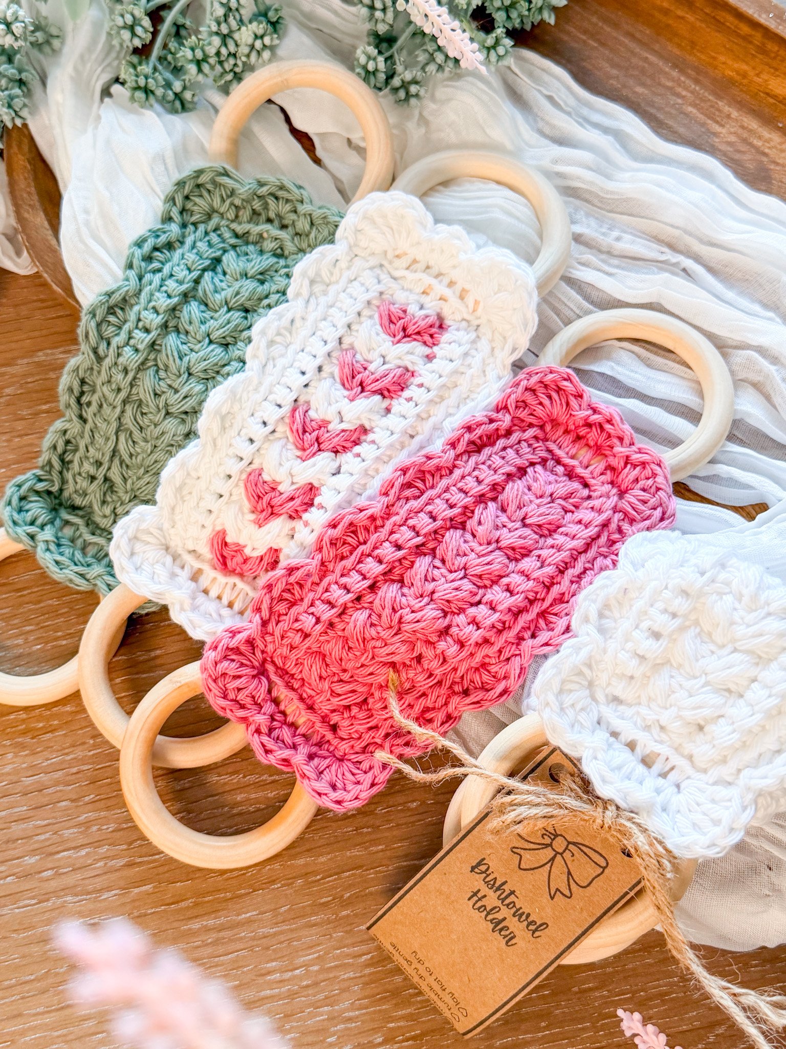 Wheat Stitch™ Crochet Scalloped Dishtowel Holder product image (5)