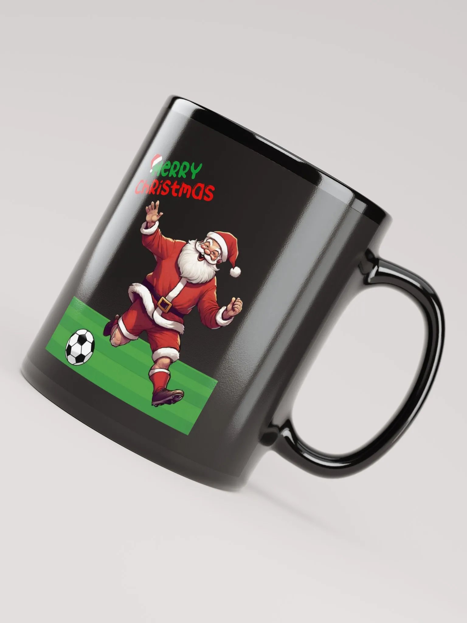 FootBalling (Soccer) Santa Christmas Black Mug product image (7)