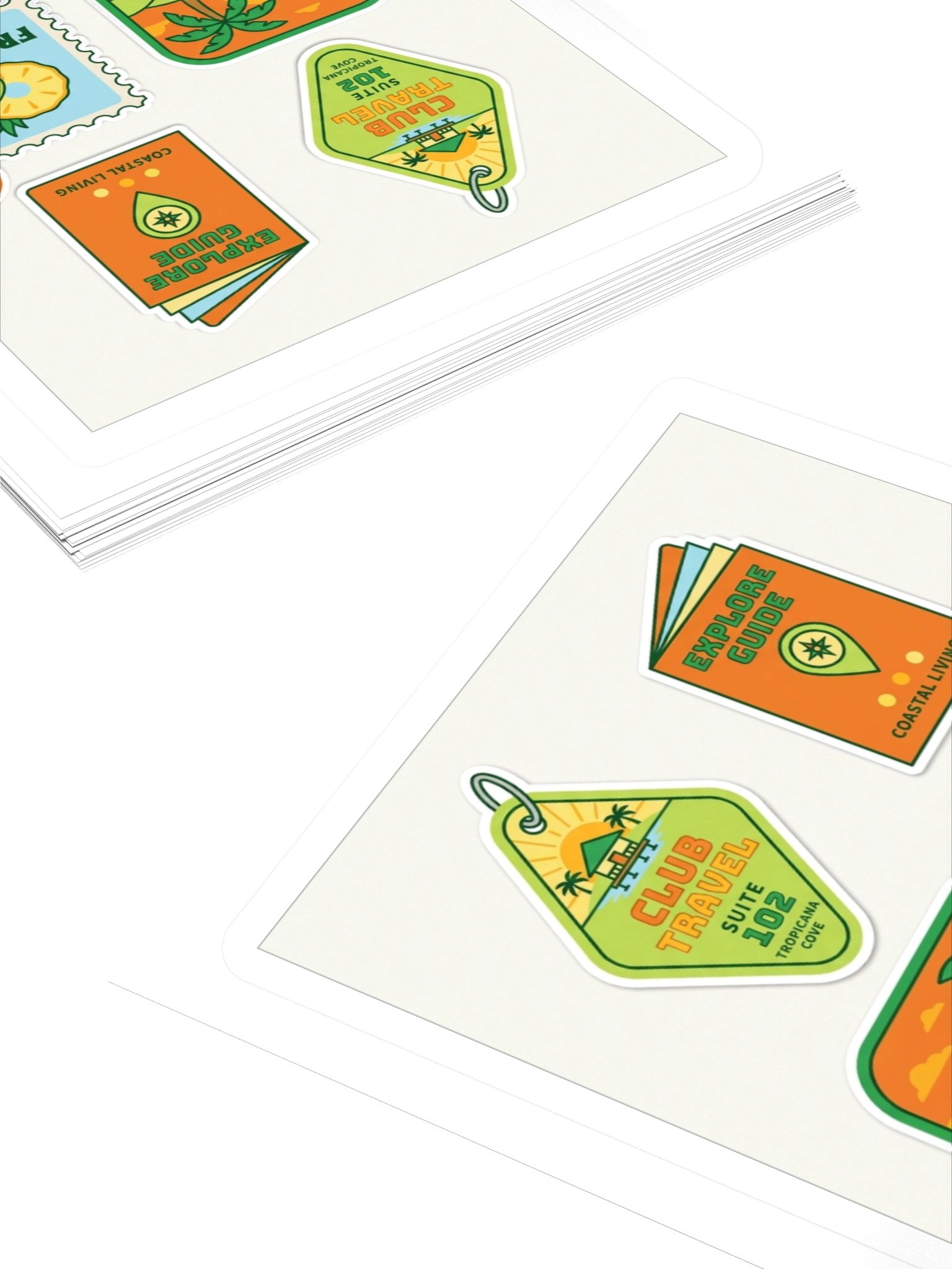 The Coastal Living Sticker Sheet — Retro Tropical Travel Vinyl Decals product image (4)