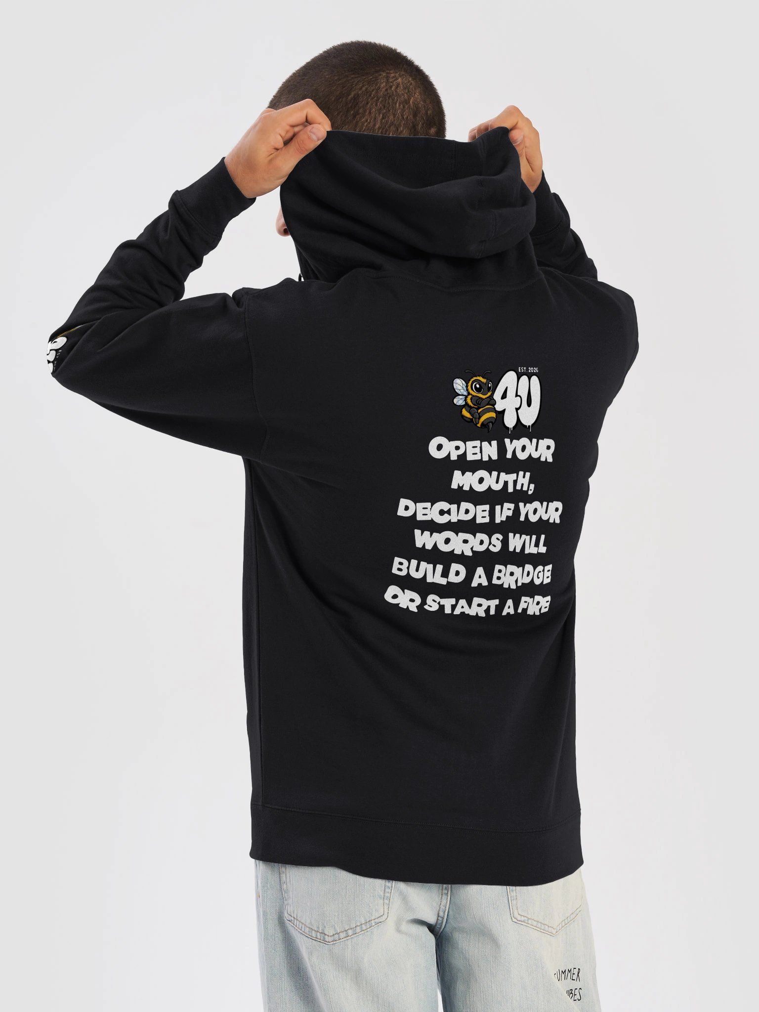 BUILD A BRIDGE OR START A FIRE FLEECE ZIP-UP HOODIE product image (21)