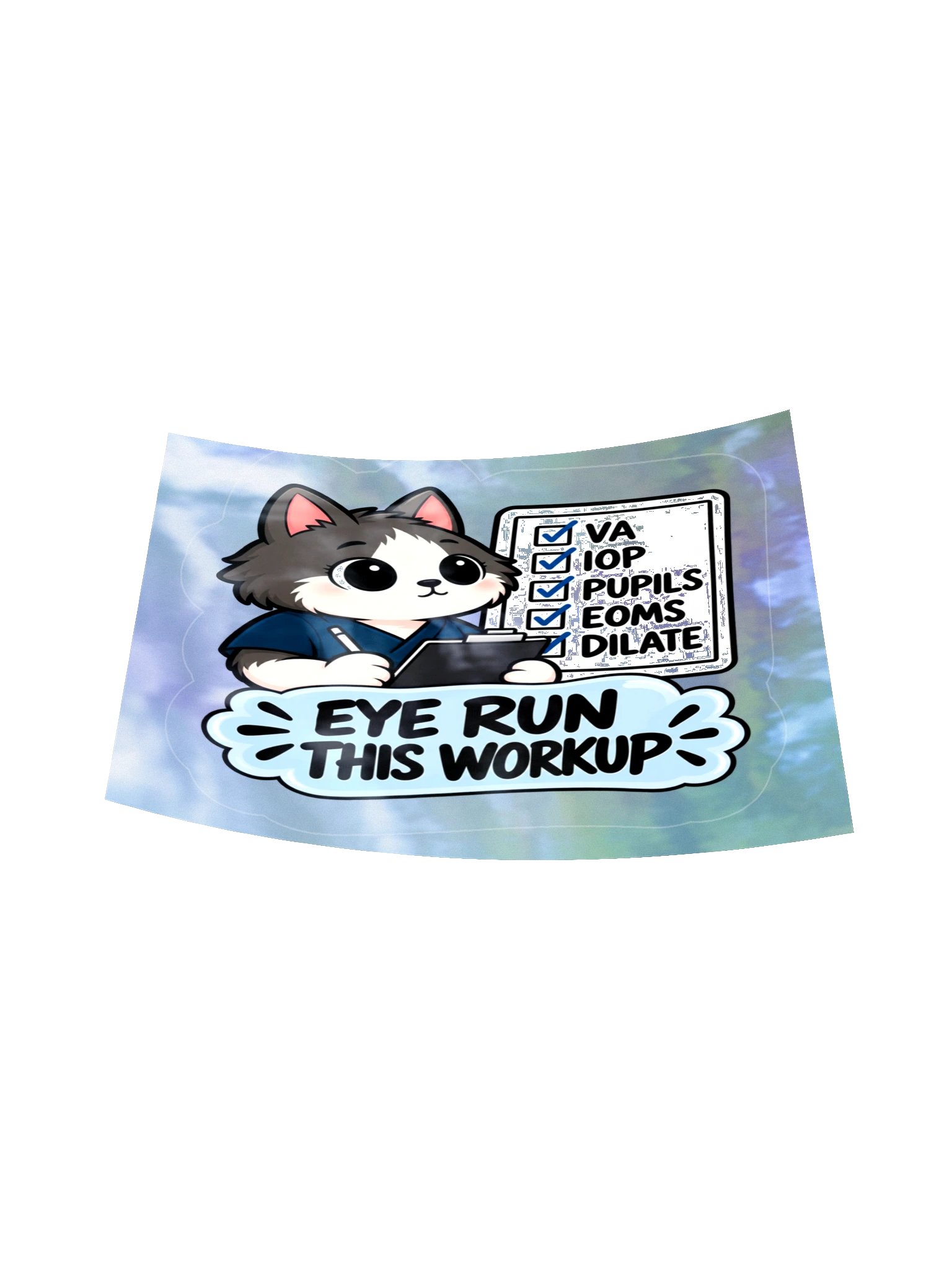 Sleepy Optometrist Eye Run This Workup Holographic Sticker Sheet product image (6)