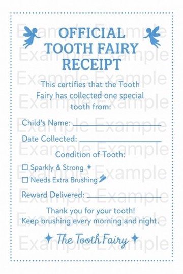 Tooth Fairy Receipt Printable Kit (4 Colors) product image (2)