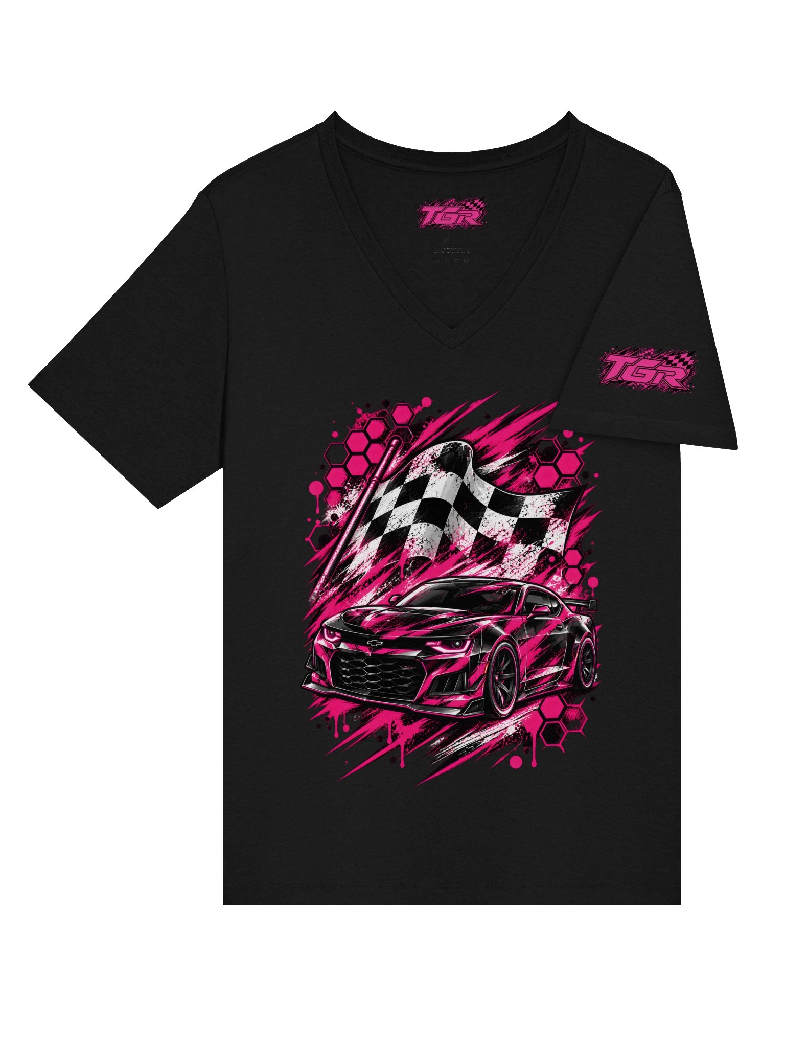 TGR Pink Thunder Women's Racing V-Neck T-Shirt product image (4)