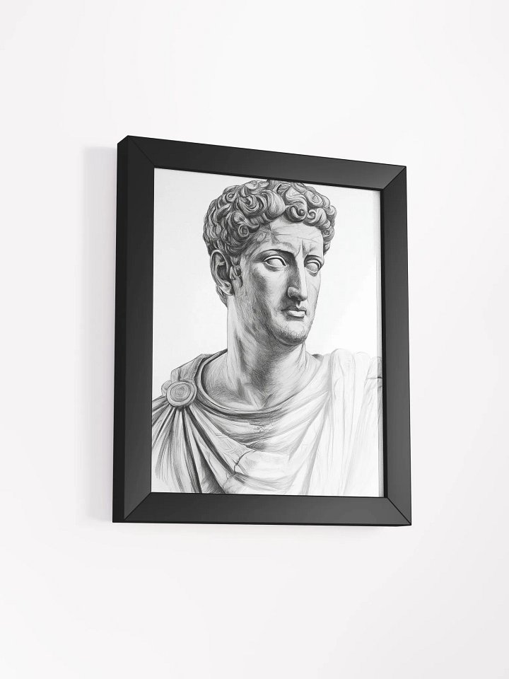 Wisdom in Stone: Emperor Nerva — Charcoal Portrait Art Print (8×10) | Ancient Rome Classical Wall Art | Minimalist Black & White product image (1)