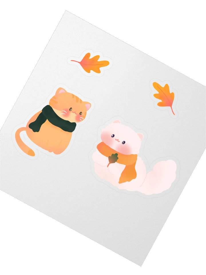 Autumn Cats Vinyl Stickers product image (2)