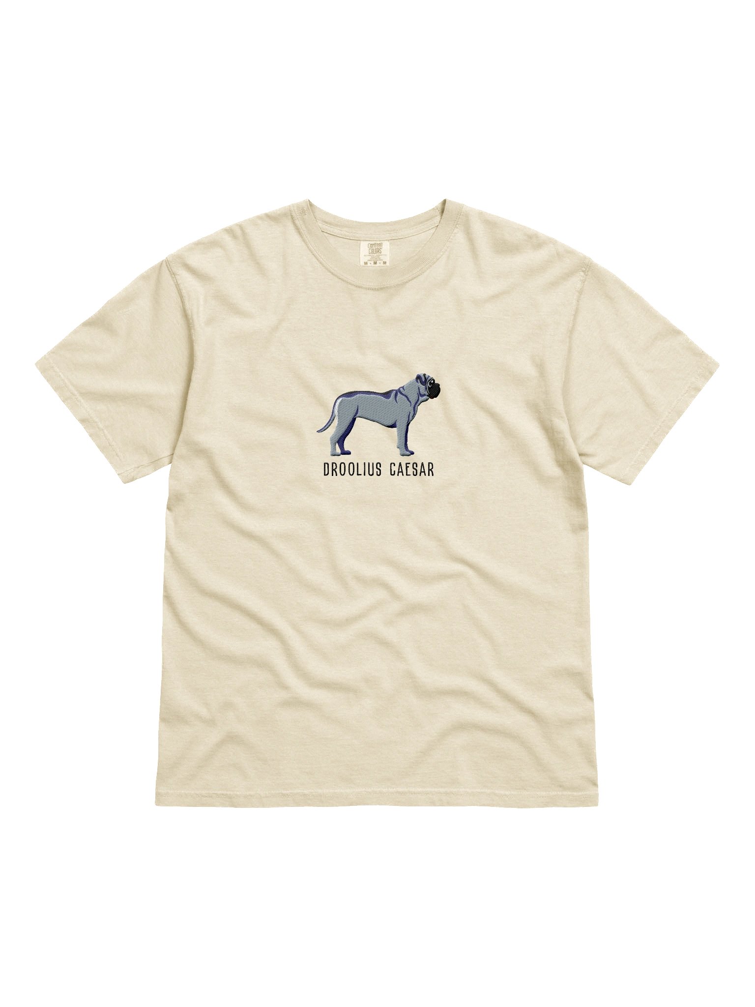 Droolius Caesar T-Shirt(Embroidered) of an English Mastiff(Blue) product image (4)