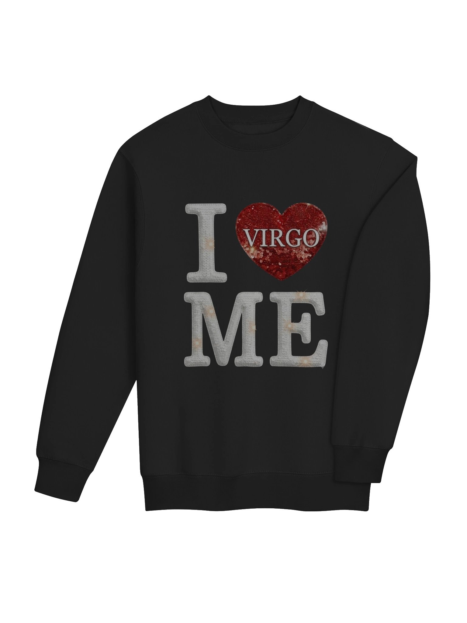 Sequin Virgo Love Crewneck Sweatshirt- Black product image (4)