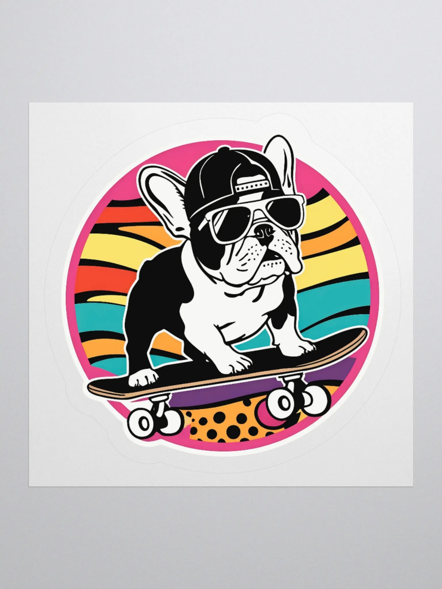 Cool French Bulldog Skateboard Sticker product image (2)