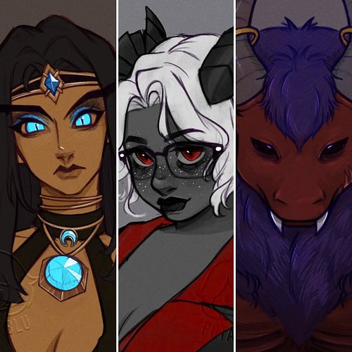 My recent Sketch Comms on VGen 🌊💙🌙