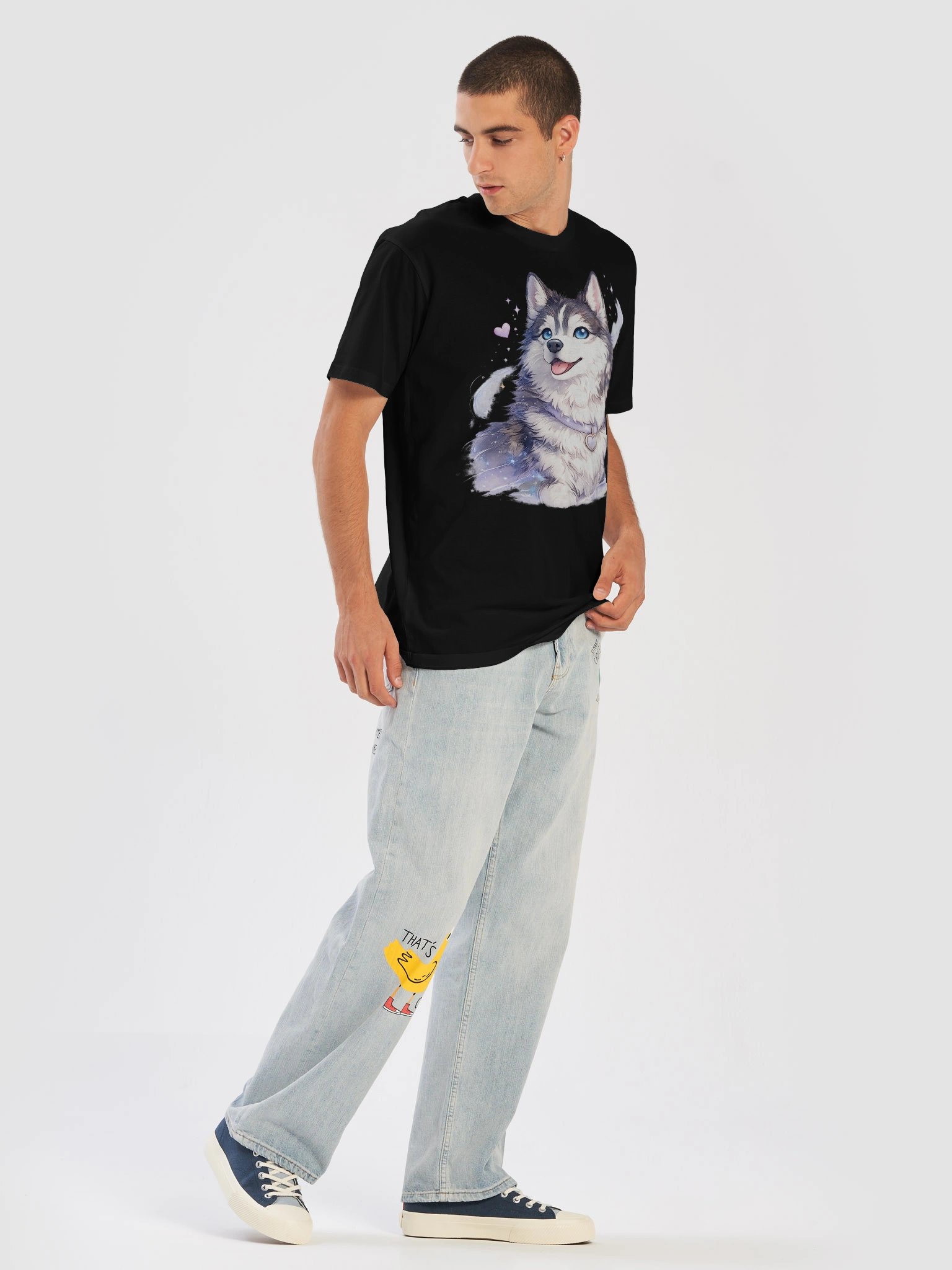Cute Husky Sparkle Dog Graphic Tee product image (10)