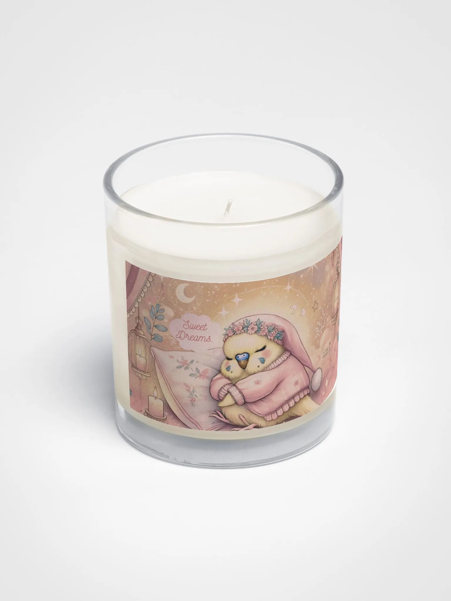 Sweet Dreams Parakeet – Soy Wax Candle in Clear Glass Jar 5 product image (2)
