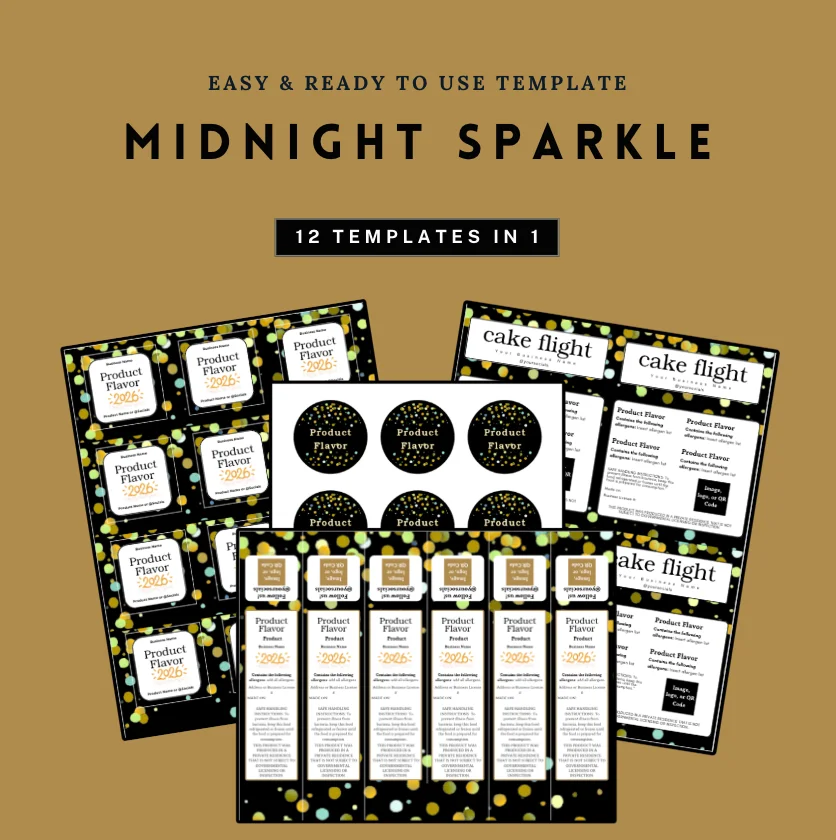 Midnight Sparkle Label Template product image (1)