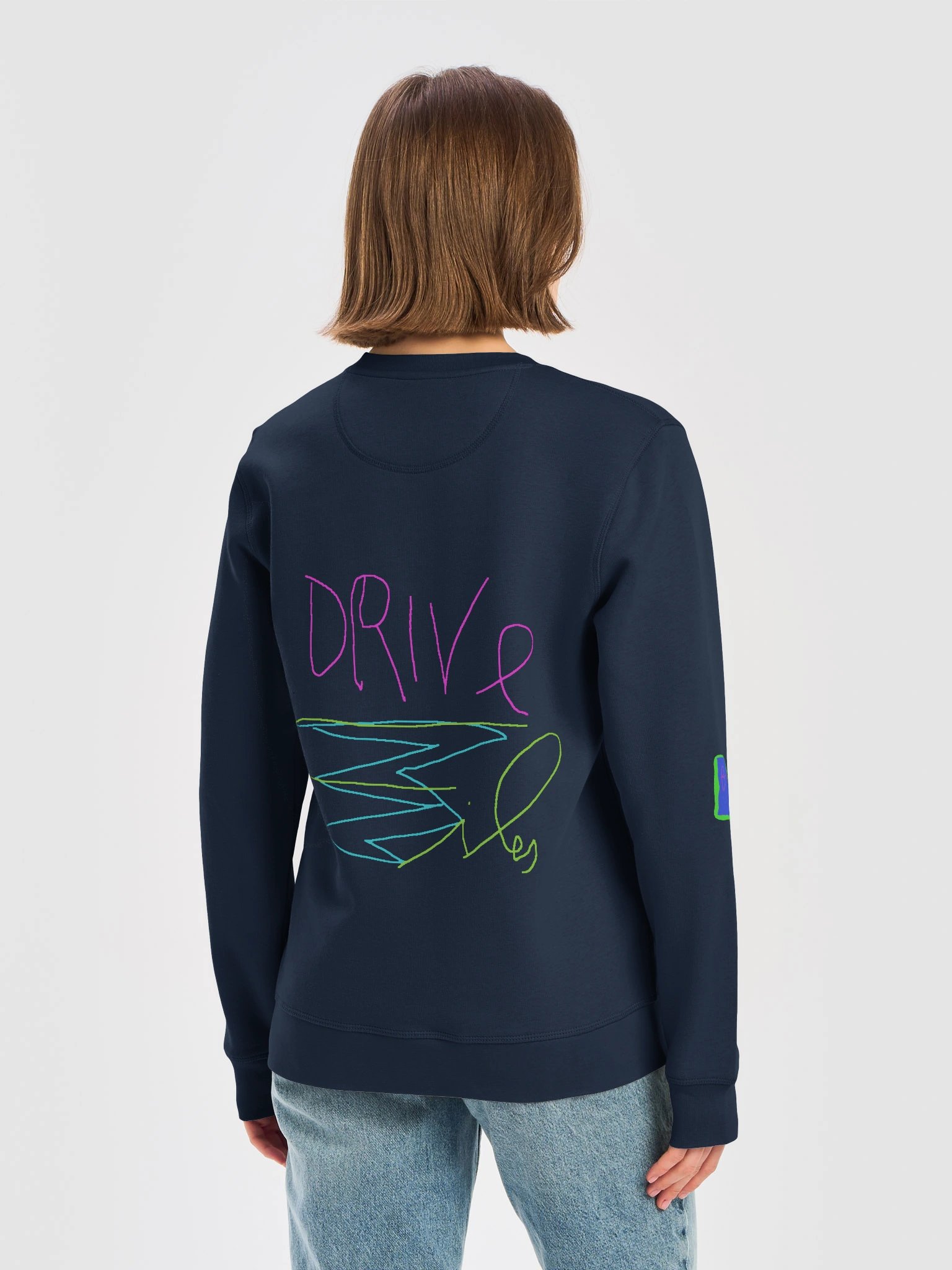 Abstract Blue Scribble Sweatshirt product image (6)