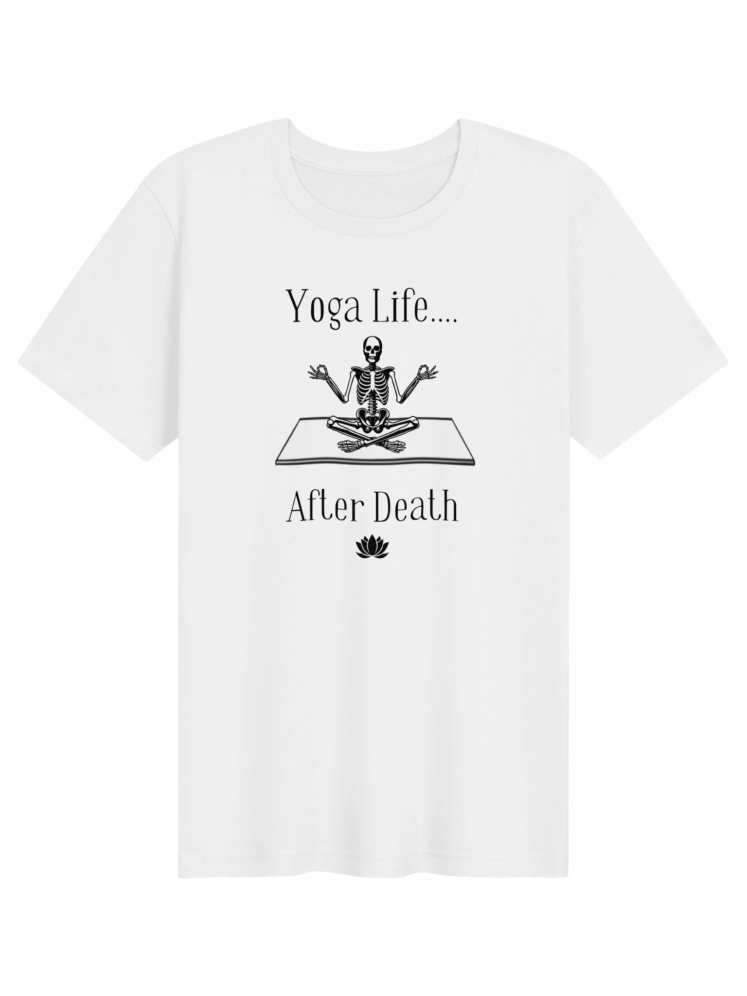 Meditating Skeleton Funny Yoga Graphic Tee product image (1)