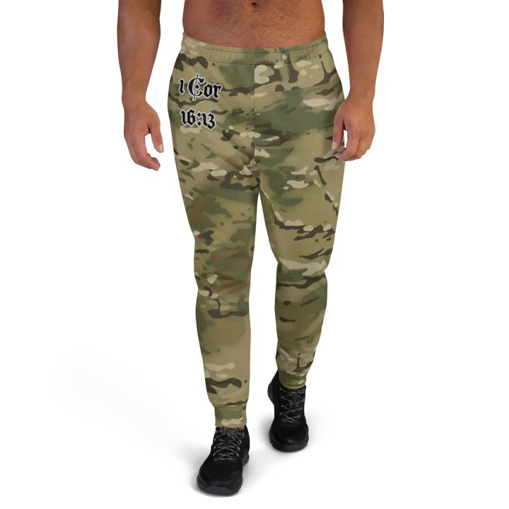 Faithful Camo: 1 Corinthians 16:13 Male Joggers - Multicam product image (2)