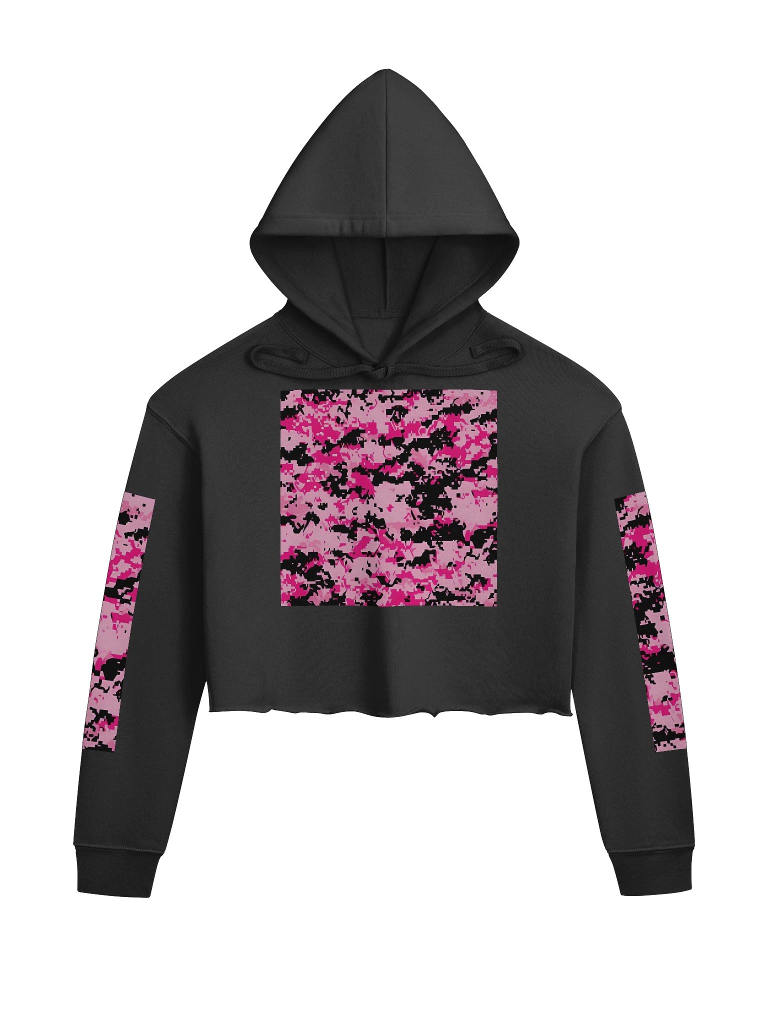 Pixel Pink Camo Crop Hoodie product image (1)