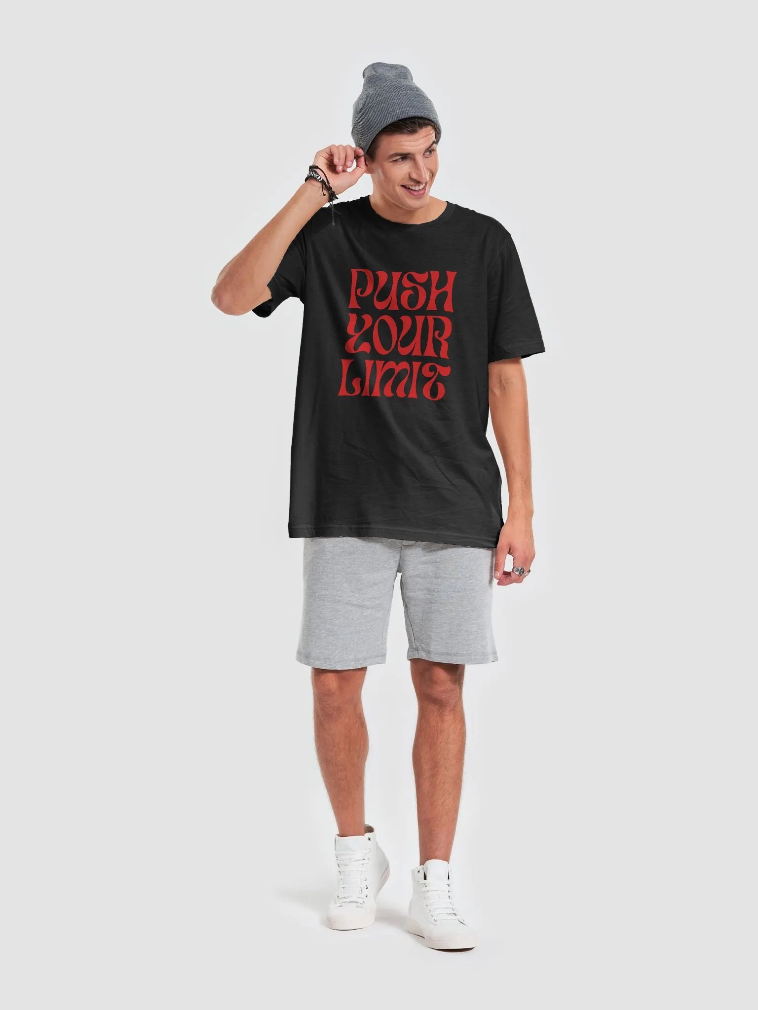 Limit-Pushing Red Typography Tee product image (1)