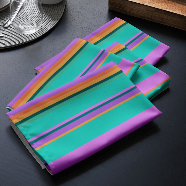 Set of Colorful Striped Party Time! Cloth Napkins product image (2)
