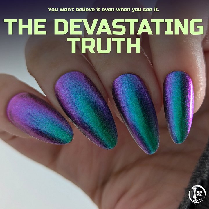 THE DEVASTATING TRUTH - Green Teal Indigo Violet Multichrome Nail Polish product image (1)