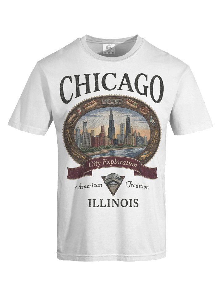 Vintage Chicago Shirt, Illinois Graphic Tee, Comfort Colors 1717 Windy City Travel Souvenir T-Shirt product image (28)