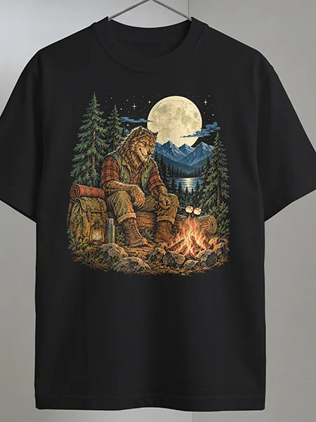 Wolfman Campout — Monsters Off Duty Tee product image (1)