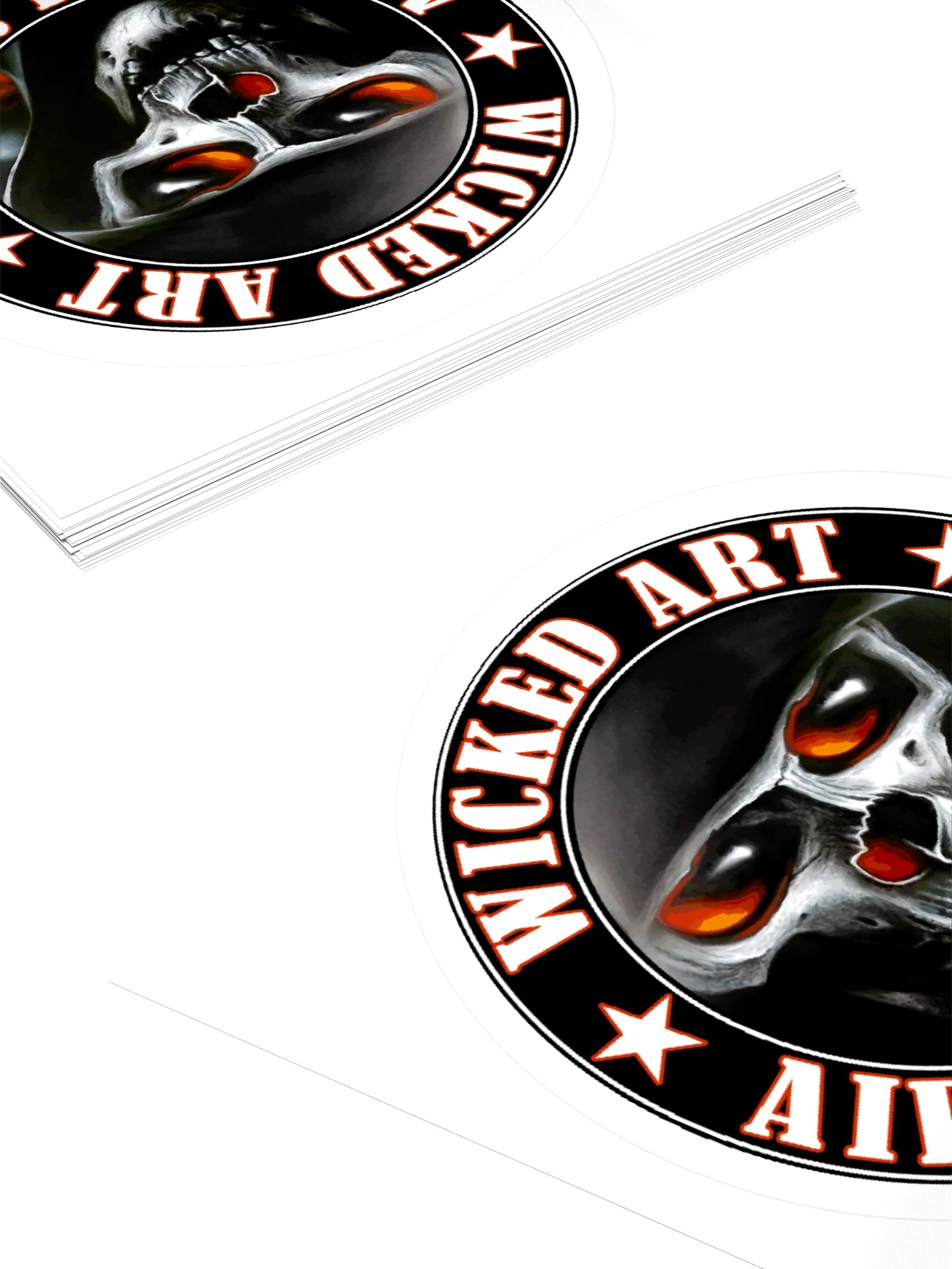 Wicked Art Skull Emblem Vinyl Sticker product image (11)