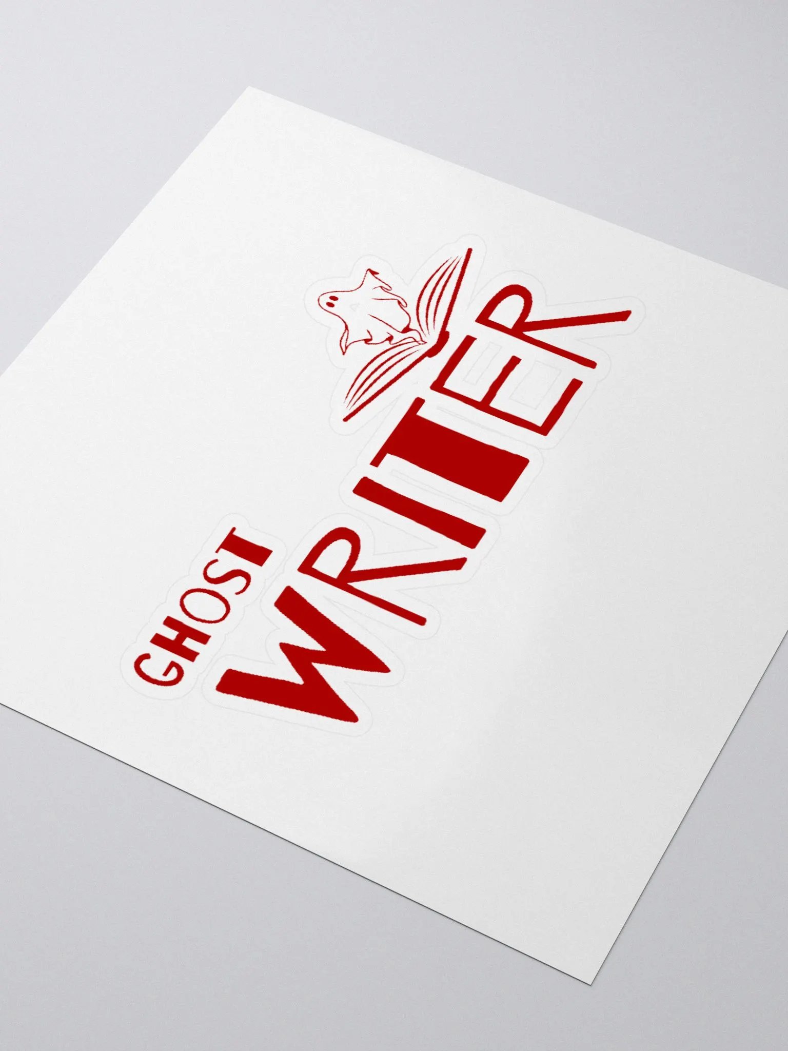 Ghostwriter Red Text with Spook and a Book Sticker product image (3)