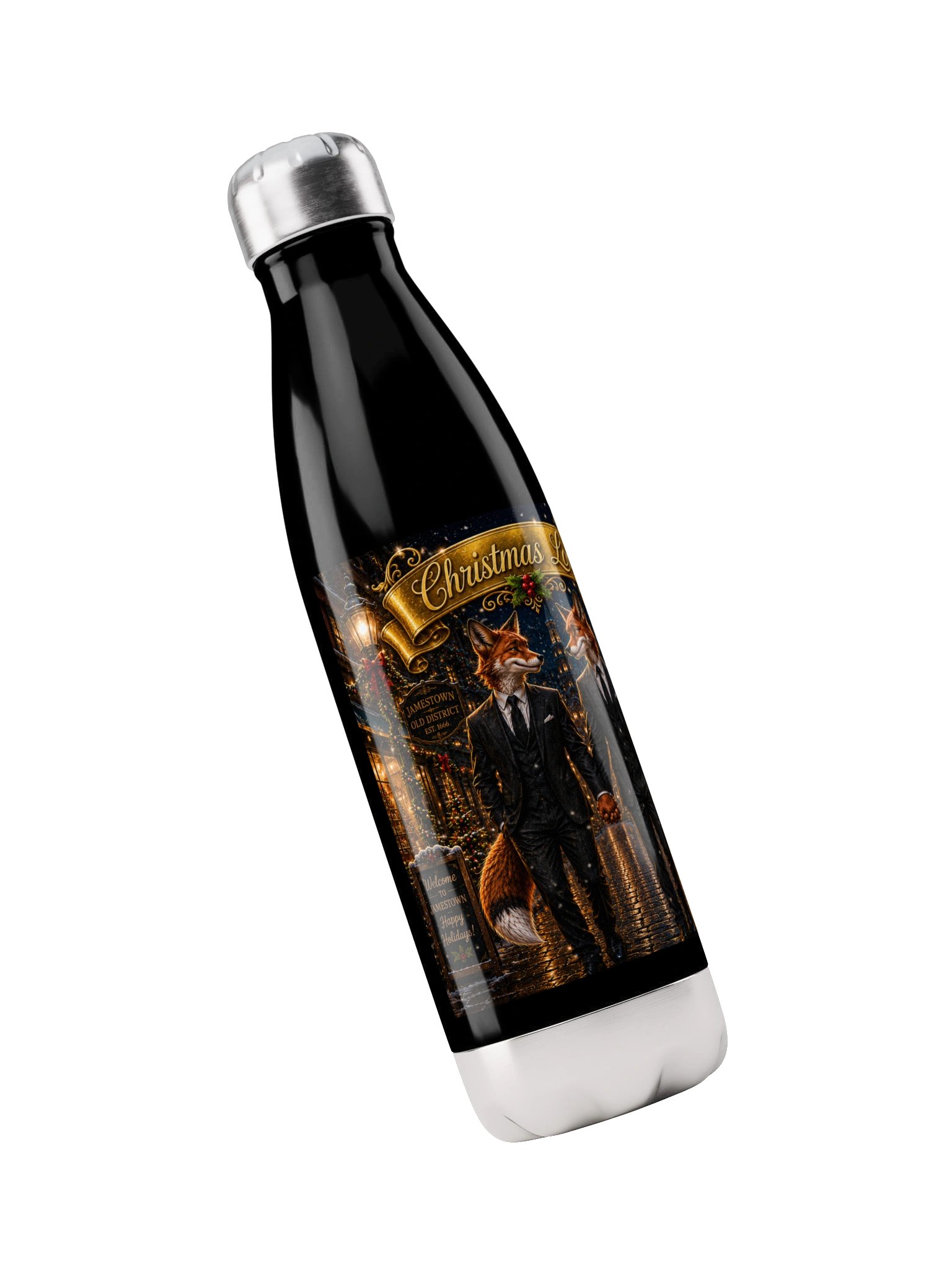 Sam & Oley Christmas Stroll Water Bottle. product image (3)